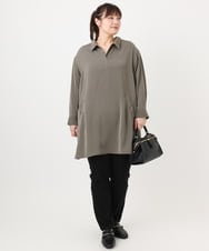 OLEAD12119 eur3(エウルキューブ) 【WEB先行販売】【大きいサイズ】シャツチュニック カーキ(36)