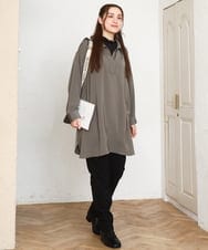 OLEAD12119 eur3(エウルキューブ) 【WEB先行販売】【大きいサイズ】シャツチュニック カーキ(36)