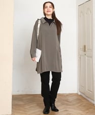 OLEAD12119 eur3(エウルキューブ) 【WEB先行販売】【大きいサイズ】シャツチュニック カーキ(36)