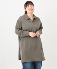 OLEAD12119 eur3(エウルキューブ) 【WEB先行販売】【大きいサイズ】シャツチュニック カーキ(36)