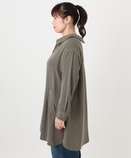 OLEAD12119 eur3(エウルキューブ) 【WEB先行販売】【大きいサイズ】シャツチュニック カーキ(36)