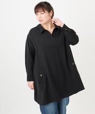 OLEAD12119 eur3(エウルキューブ) 【WEB先行販売】【大きいサイズ】シャツチュニック ブラック(94)