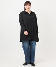 OLEAD12119 eur3(エウルキューブ) 【WEB先行販売】【大きいサイズ】シャツチュニック ブラック(94)