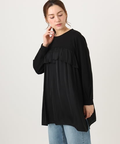 OLEAD13099 eur3 【WEB先行販売】【大きいサイズ】サテンドッキングチュニック