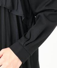 OLEAD13099 eur3(エウルキューブ) 【WEB先行販売】【大きいサイズ】サテンドッキングチュニック ブラック(94)