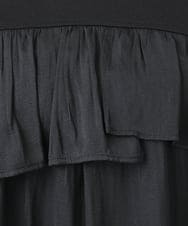 OLEAD13099 eur3(エウルキューブ) 【WEB先行販売】【大きいサイズ】サテンドッキングチュニック ブラック(94)