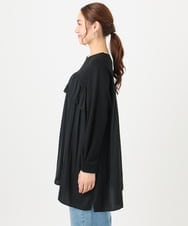 OLEAD13099 eur3(エウルキューブ) 【WEB先行販売】【大きいサイズ】サテンドッキングチュニック ブラック(94)