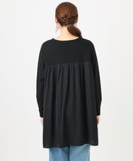 OLEAD13099 eur3(エウルキューブ) 【WEB先行販売】【大きいサイズ】サテンドッキングチュニック ブラック(94)