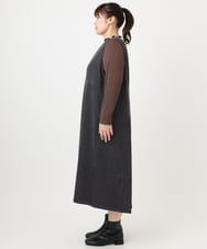 OLEAD18129 eur3(エウルキューブ) 【WEB先行販売】【大きいサイズ】コーデュロイジャンパースカート ダークグレー(93)
