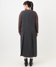 OLEAD18129 eur3(エウルキューブ) 【WEB先行販売】【大きいサイズ】コーデュロイジャンパースカート ダークグレー(93)