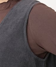 OLEAD18129 eur3(エウルキューブ) 【WEB先行販売】【大きいサイズ】コーデュロイジャンパースカート ダークグレー(93)