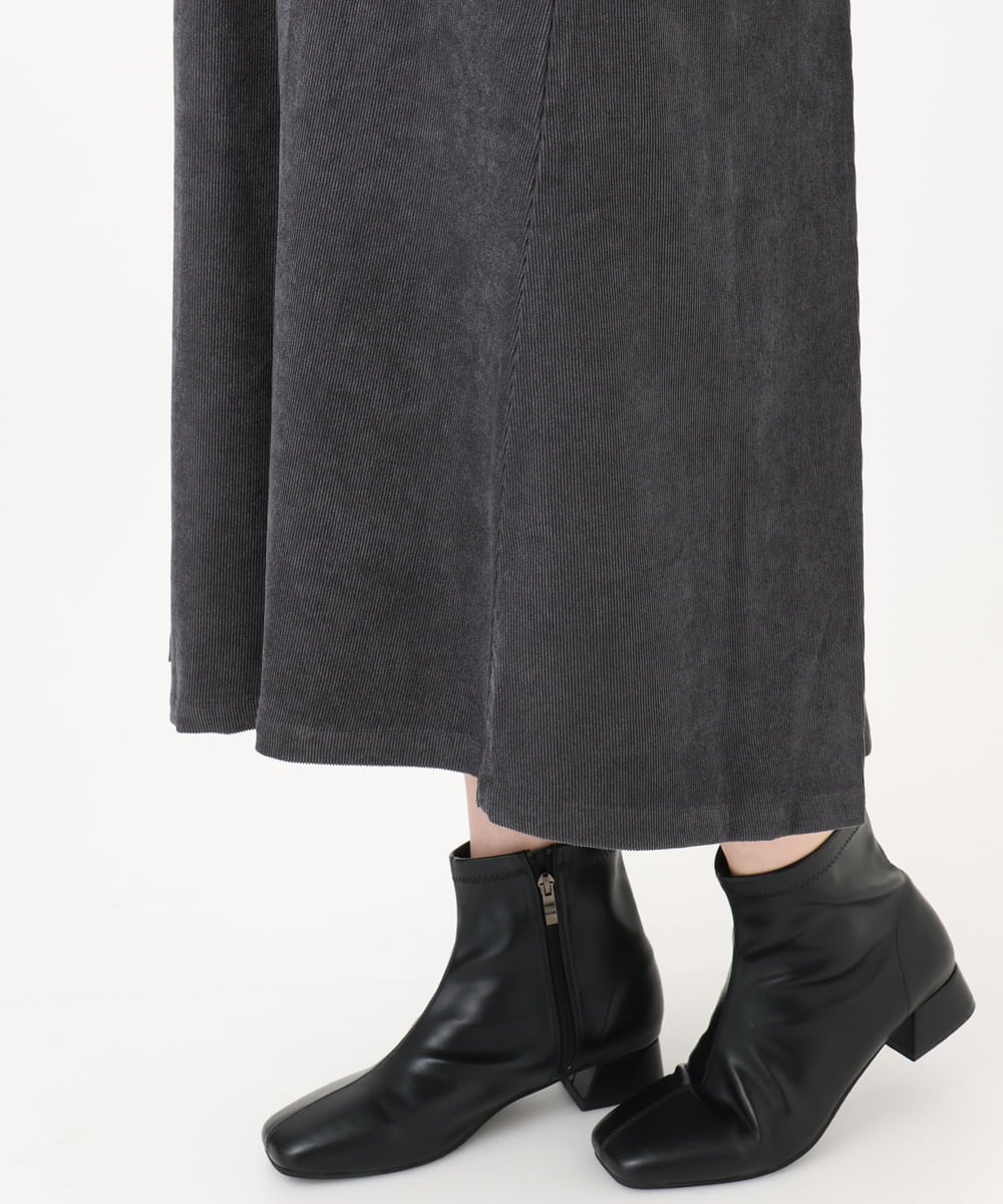 OLEAD18129 eur3(エウルキューブ) 【WEB先行販売】【大きいサイズ】コーデュロイジャンパースカート ダークグレー(93)