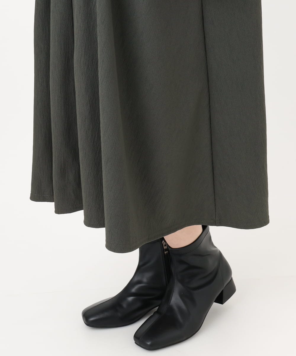 OLEAD21119 eur3(エウルキューブ) 【大きいサイズ/LAVEANGE×eur3】タックジャージーワンピース カーキ(36)