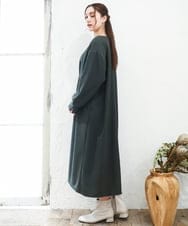 OLEAD21119 eur3(エウルキューブ) 【大きいサイズ/LAVEANGE×eur3】タックジャージーワンピース カーキ(36)