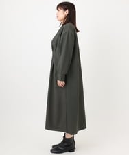 OLEAD21119 eur3(エウルキューブ) 【大きいサイズ/LAVEANGE×eur3】タックジャージーワンピース カーキ(36)