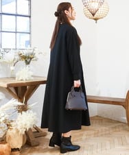 OLEAD21119 eur3(エウルキューブ) 【大きいサイズ/LAVEANGE×eur3】タックジャージーワンピース ブラック(94)