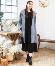 OLEAD21119 eur3(エウルキューブ) 【大きいサイズ/LAVEANGE×eur3】タックジャージーワンピース ブラック(94)