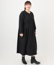 OLEAD21119 eur3(エウルキューブ) 【大きいサイズ/LAVEANGE×eur3】タックジャージーワンピース ブラック(94)