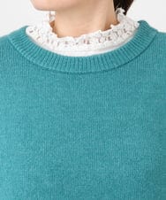 OLEAD22119 eur3(エウルキューブ) 【WEB先行販売】【大きいサイズ/LAVEANGE×eur3】アンゴラタッチニットチュニックワンピース グリーン(35)