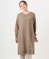OLEAD22119 eur3(エウルキューブ) 【WEB先行販売】【大きいサイズ/LAVEANGE×eur3】アンゴラタッチニットチュニックワンピース モカ(84)