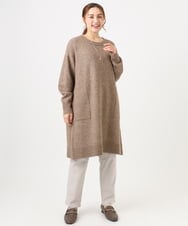 OLEAD22119 eur3(エウルキューブ) 【WEB先行販売】【大きいサイズ/LAVEANGE×eur3】アンゴラタッチニットチュニックワンピース モカ(84)