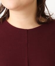 OLEAV11139 eur3(エウルキューブ) 【大きいサイズ】袖ジャガードデザインワンピース ワイン(77)