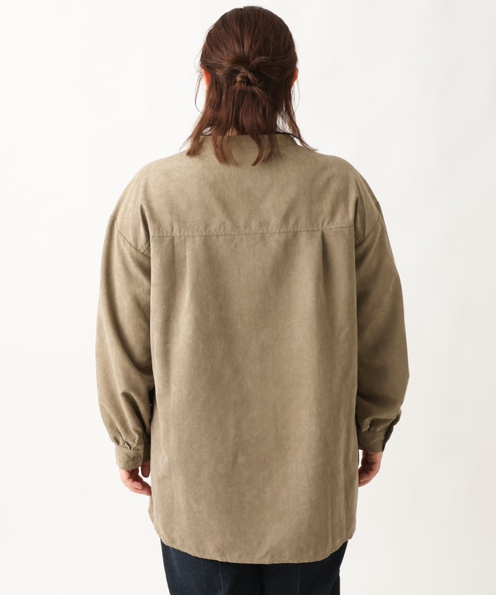 OLEAV25099 eur3(エウルキューブ) 【大きいサイズ/soso×eur3】キルト切り替えチュニックブラウス カーキ(36)
