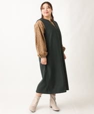 OLEAV26139 eur3(エウルキューブ) 【大きいサイズ/soso×eur3】ジャンパースカート グリーン(35)