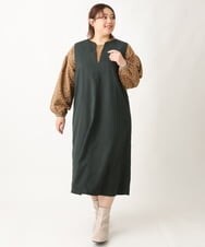 OLEAV26139 eur3(エウルキューブ) 【大きいサイズ/soso×eur3】ジャンパースカート グリーン(35)