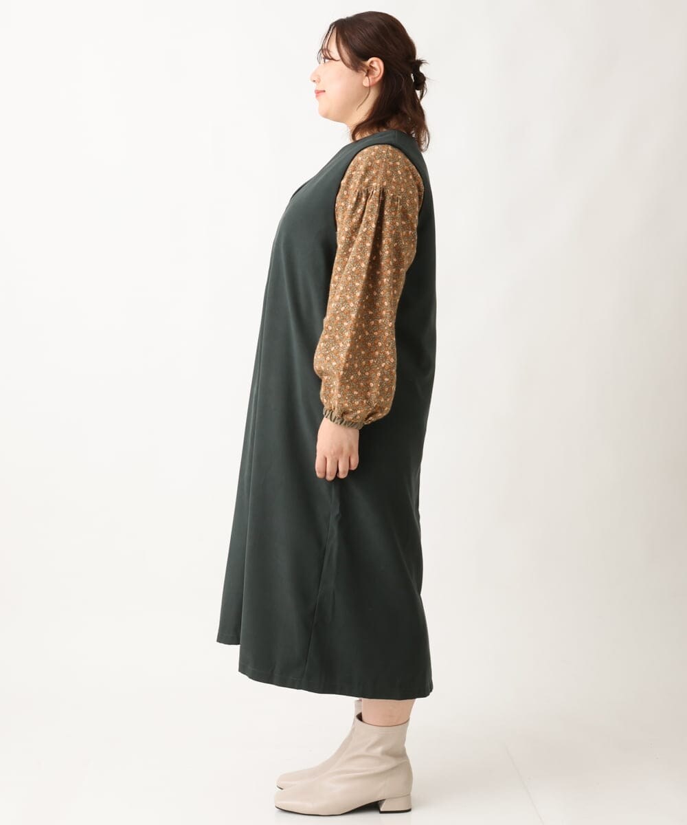 OLEAV26139 eur3(エウルキューブ) 【大きいサイズ/soso×eur3】ジャンパースカート グリーン(35)