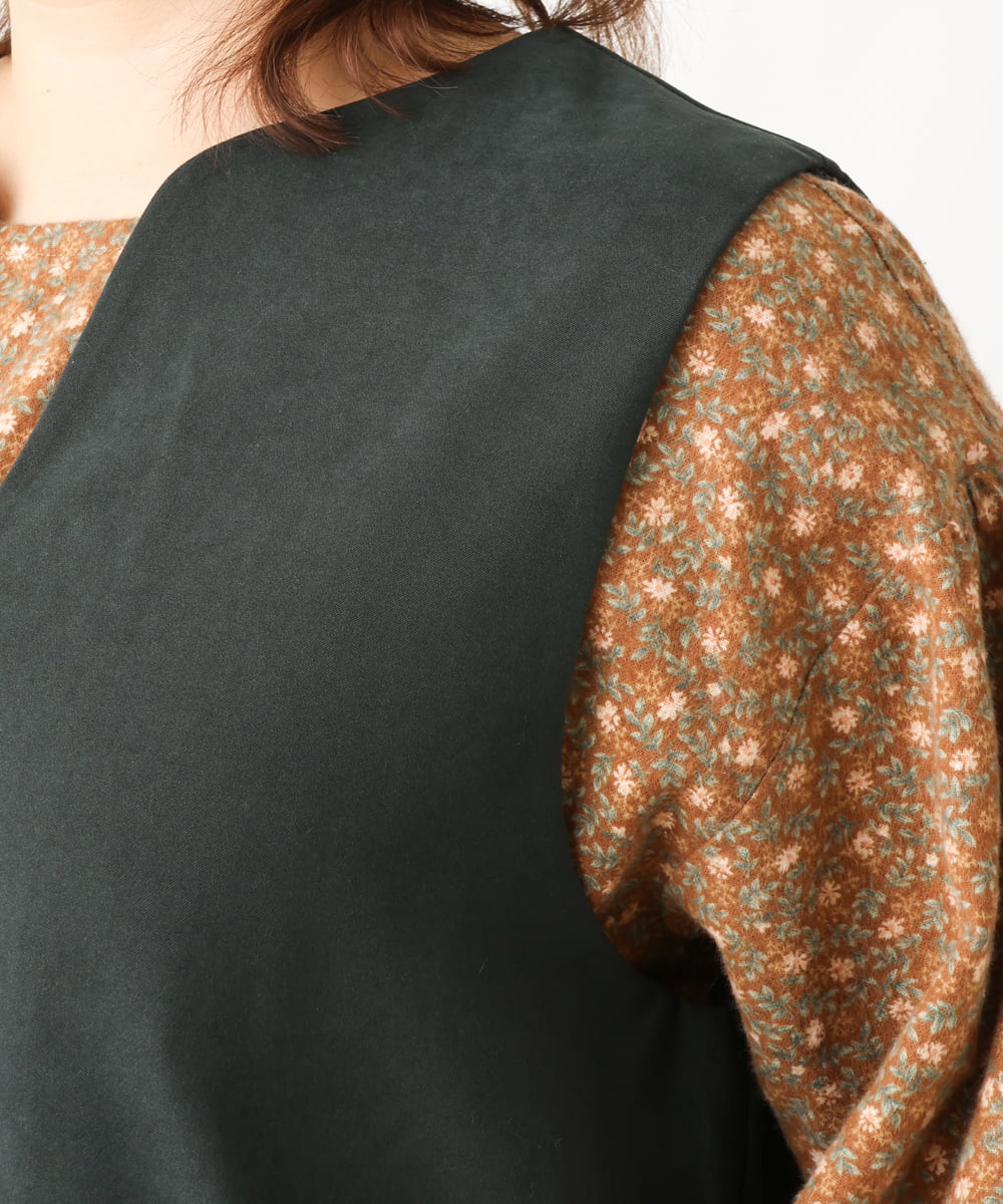 OLEAV26139 eur3(エウルキューブ) 【大きいサイズ/soso×eur3】ジャンパースカート グリーン(35)
