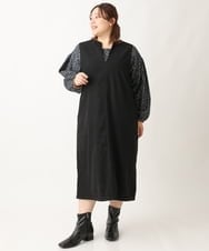 OLEAV26139 eur3(エウルキューブ) 【大きいサイズ/soso×eur3】ジャンパースカート ブラック(94)