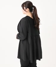OLEBA07109 eur3(エウルキューブ) 【大きいサイズ/2way】ツイードコンビチュニック ブラック(94)