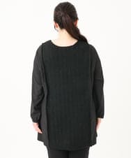 OLEBA07109 eur3(エウルキューブ) 【大きいサイズ/2way】ツイードコンビチュニック ブラック(94)