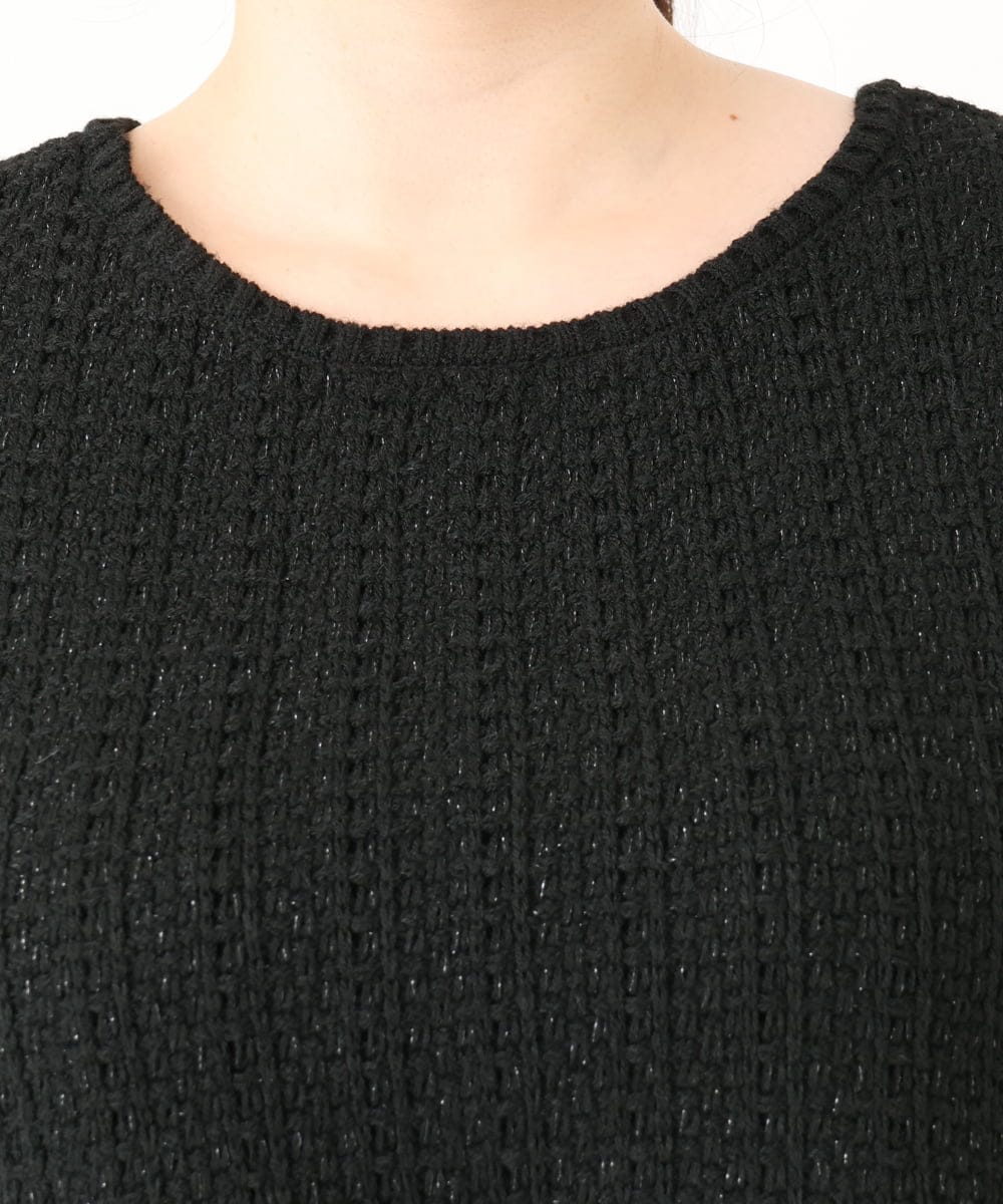 OLEBA07109 eur3(エウルキューブ) 【大きいサイズ/2way】ツイードコンビチュニック ブラック(94)