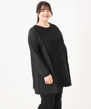 OLEBA07109 eur3(エウルキューブ) 【大きいサイズ/2way】ツイードコンビチュニック ブラック(94)