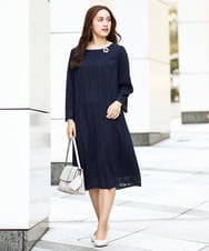 OLEBA14159 eur3(エウルキューブ) 【大きいサイズ/11号サイズあり】スカラップレースワンピース ネイビー(57)