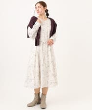 OLEBA15139 eur3(エウルキューブ) 【大きいサイズ】フラワープリントワンピース アイボリー(80)