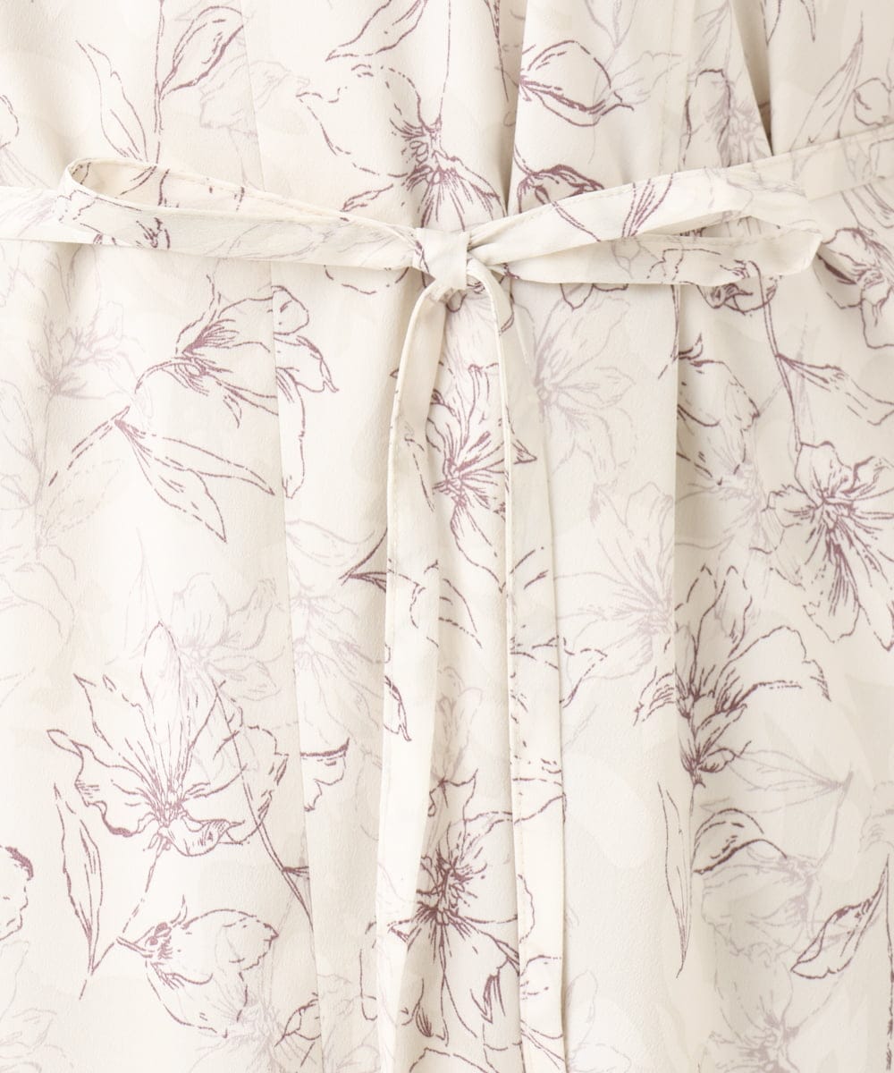 OLEBA15139 eur3(エウルキューブ) 【大きいサイズ】フラワープリントワンピース アイボリー(80)