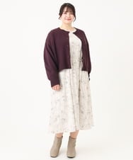 OLEBA15139 eur3(エウルキューブ) 【大きいサイズ】フラワープリントワンピース アイボリー(80)