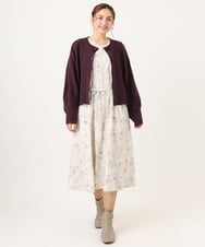 OLEBA15139 eur3(エウルキューブ) 【大きいサイズ】フラワープリントワンピース アイボリー(80)