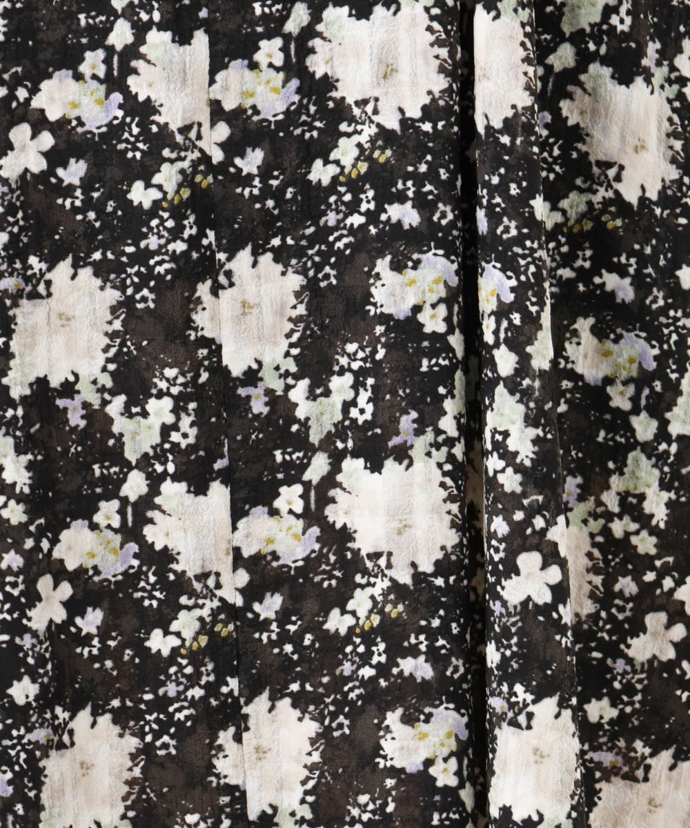 OLEBA15139 eur3(エウルキューブ) 【大きいサイズ】フラワープリントワンピース ブラック(94)