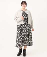 OLEBA15139 eur3(エウルキューブ) 【大きいサイズ】フラワープリントワンピース ブラック(94)