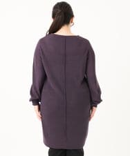 OLEBA27089 eur3(エウルキューブ) 【大きいサイズ/洗える】Vネックニットチュニック パープル(63)