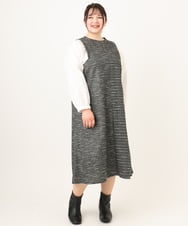 OLEBA34109 eur3(エウルキューブ) 【大きいサイズ】ツイードワンピース ブラック(94)
