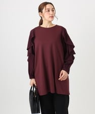 OLEBD15099 eur3(エウルキューブ) 【WEB先行販売】【大きいサイズ】ラッフルスリーブチュニック ワイン(77)