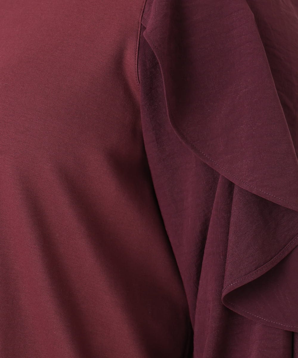 OLEBD15099 eur3(エウルキューブ) 【WEB先行販売】【大きいサイズ】ラッフルスリーブチュニック ワイン(77)