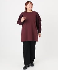 OLEBD15099 eur3(エウルキューブ) 【WEB先行販売】【大きいサイズ】ラッフルスリーブチュニック ワイン(77)