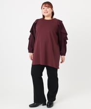 OLEBD15099 eur3(エウルキューブ) 【WEB先行販売】【大きいサイズ】ラッフルスリーブチュニック ワイン(77)