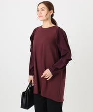 OLEBD15099 eur3(エウルキューブ) 【WEB先行販売】【大きいサイズ】ラッフルスリーブチュニック ワイン(77)
